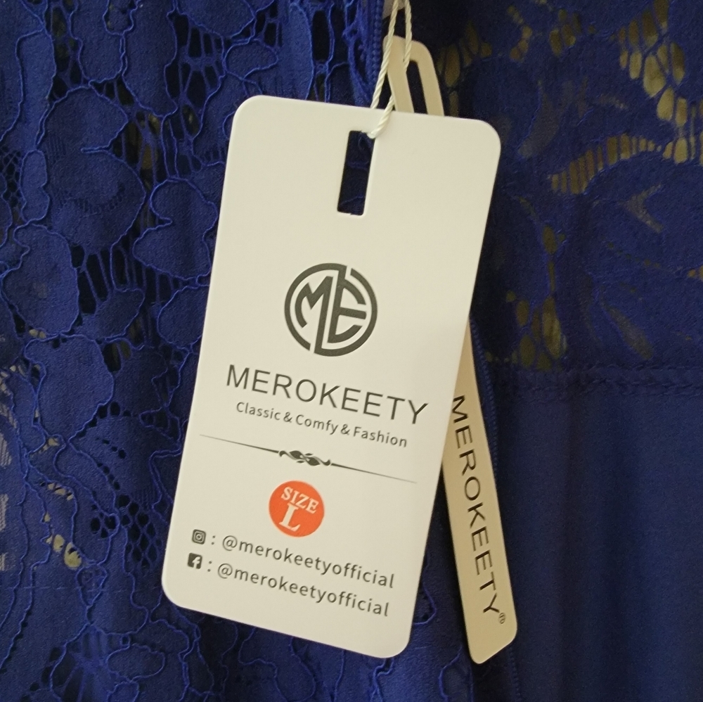 NWT Sleeveless Lace Midi Cocktail Dress Size L - Picture 3 of 5